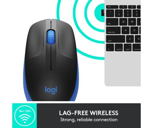 MOUSE USB OPTICAL WRL M190/BLUE 910-005907 LOGITECH