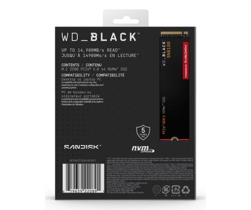 SSD SANDISK 2400xTBW rating NVMe Yes PCI Express 5.0 M.2 4000 GB SN8100 WDS400T1X0M-00CMT0