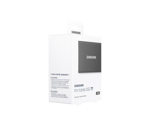External SSD SAMSUNG T7 2TB USB 3.2 Write speed 1000 MBytes/sec Read speed 1050 MBytes/sec MU…