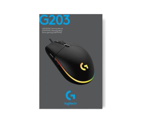 MOUSE USB OPTICAL G203/BLACK 910-005796 LOGITECH