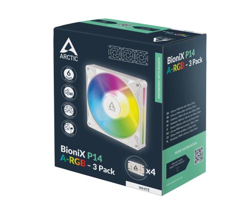 CASE FAN 140MM BIONIX P14 ARGB/3-PACK WHT ACFAN00342A ARCTIC