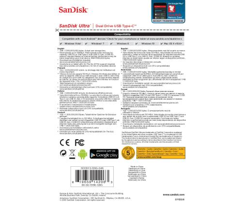 MEMORY DRIVE FLASH USB-C 128GB/SDDDC2-128G-G46 SANDISK