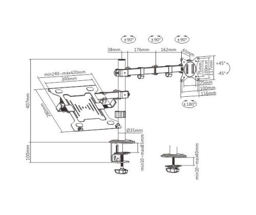 Monitorihoidja NB TRAY MA-DA-03 GEMBIRD