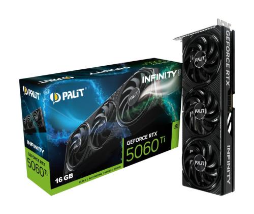 Graphics Card PALIT NVIDIA GeForce RTX 5060 Ti 16 GB GDDR7 128 bit PCIE 5.0 16x Memory 1750 MHz...