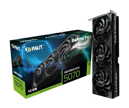Graphics Card PALIT NVIDIA GeForce RTX 5070 12 GB GDDR7 192 bit PCIE 5.0 16x Triple slot Fansink...