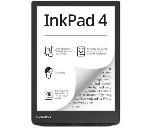 E-Reader POCKETBOOK InkPad 4 7.8" 1872x1404 1xAudio-Out 1xUSB-C Micro SD Wireless LAN Bluetooth...