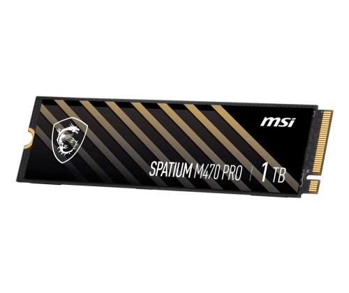 SSD MSI SPATIUM M470 PRO 1TB M.2 PCIe Gen4 NVMe 3D NAND Write speed 4500 MBytes/sec Read speed...