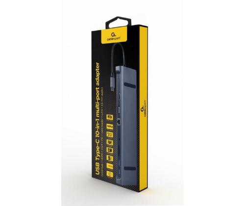 I/O ADAPTER USB-C TO HDMI/USB3/10IN1 A-CM-COMBO10-01 GEMBIRD
