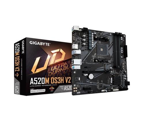 Mainboard GIGABYTE AMD A520 SAM4 Micro-ATX Memory DDR4 Memory slots 4 1xPCI-Express 3.0 1x 1xPCI...