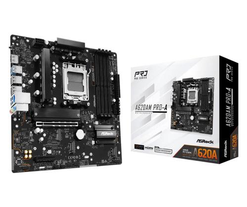 Mainboard ASROCK AMD A620A SAM5 Micro-ATX Memory DDR5 Memory slots 4 A620AMPRO-A