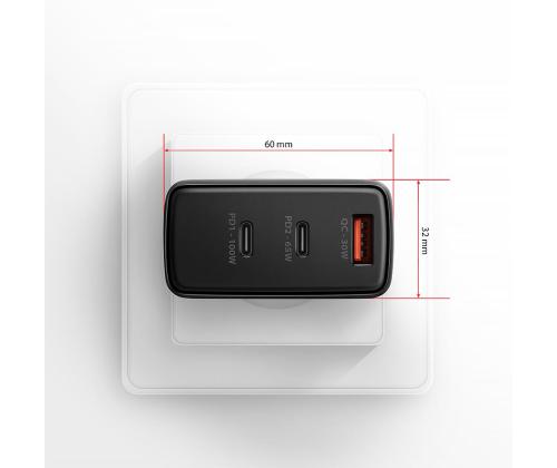MOBILE CHARGER WALL USB 100W/GAN 3PORT ACU-DPQ100 AXAGON