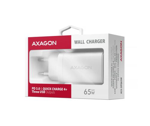 MOBILE CHARGER WALL USB 65W/GAN 3PORT ACU-DPQ65W AXAGON