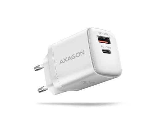 MOBILE CHARGER WALL USB 30W/2PORT WHITE ACU-PQ30W AXAGON