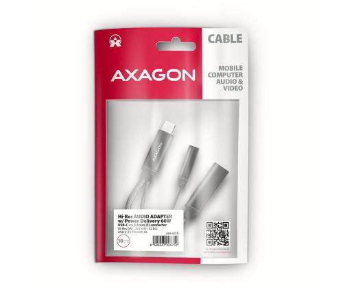 SOUND CARD ADAPTER USB-C/3.5MM/HI-RES DAC ADA-HCPD AXAGON