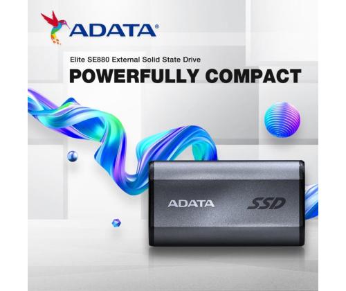 External SSD ADATA SE880 2TB USB-C Write speed 2000 MBytes/sec Read speed 2000 MBytes/sec AELI...