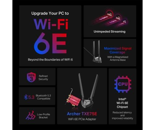 WRL ADAPTER 5400MBPS WI-FI 6E/ARCHER TXE75E TP-LINK