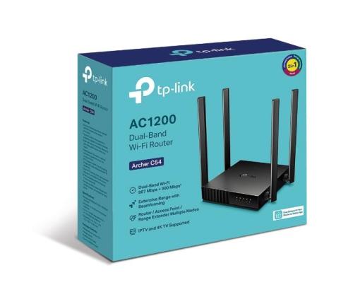 Wireless Router TP-LINK Wireless Router 1200 Mbps 1 WAN 4x10/100M Number of antennas 4 ARCHERC54