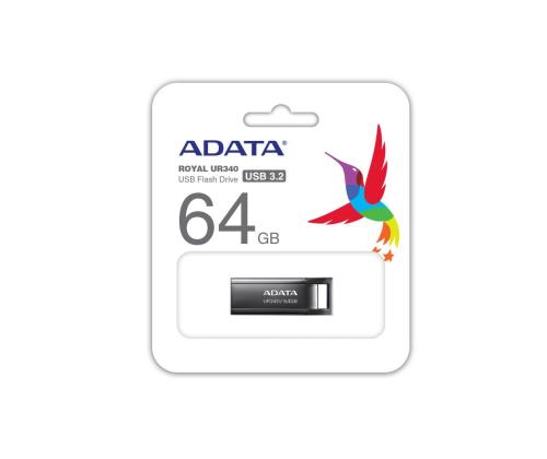 MEMORY DRIVE FLASH USB3.2 64GB/BLACK AROY-UR340-64GBK ADATA