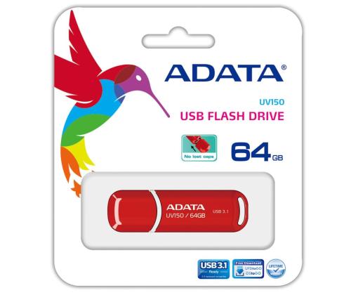 MEMORY DRIVE FLASH USB3.1 64GB/RED AUV150-64G-RRD ADATA