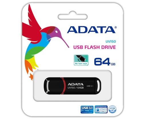MEMORY DRIVE FLASH USB3.1 64GB/BLACK AUV150-64G-RBK ADATA