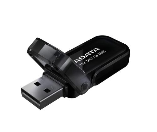 MEMORY DRIVE FLASH USB2 64GB/BLACK AUV240-64G-RBK ADATA