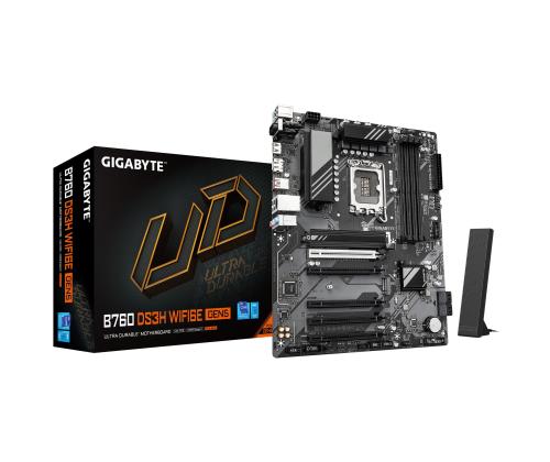 Mainboard GIGABYTE Intel B760 Express LGA1700 ATX Memory DDR5 Memory slots 4 B760DS3HWF6EGEN51.0