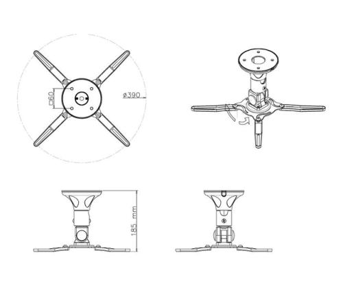 PROJECTOR ACC CEILING MOUNT/18.5CM BEAMER-C50 NEOMOUNTS