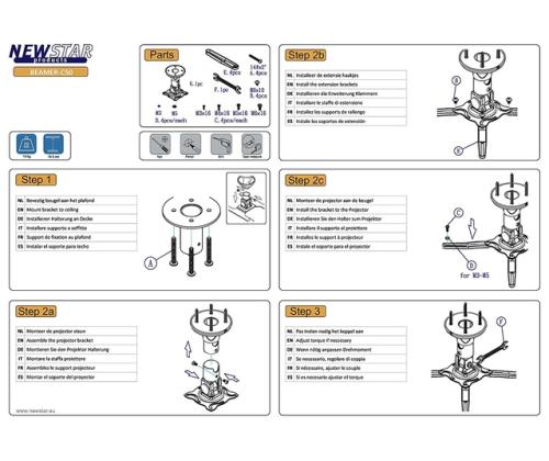 PROJECTOR ACC CEILING MOUNT/18.5CM BEAMER-C50 NEOMOUNTS