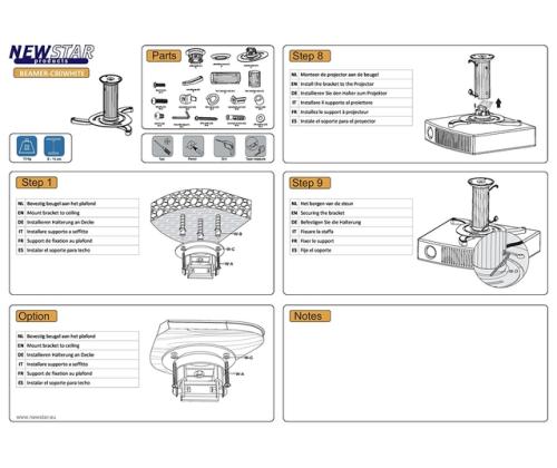 PROJECTOR ACC CEILING MOUNT/BEAMER-C80WHITE NEOMOUNTS