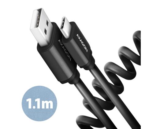 CABLE USB-C TO USB2.0 1.1M/TWISTER BLK BUCM-AM20TB AXAGON