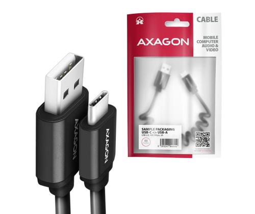 CABLE USB-C TO USB2.0 1.1M/TWISTER BLK BUCM-AM20TB AXAGON