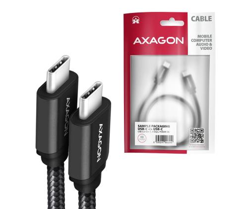 CABLE USB-C TO USB-C 1M 60W/HQ BLACK BUCM-CM10AB AXAGON