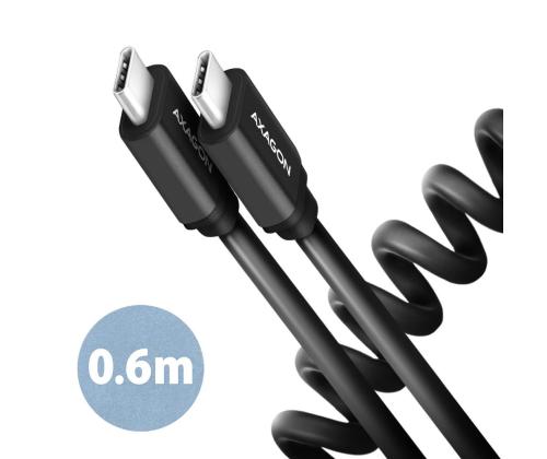 CABLE USB-C TO USB-C 0.6M 60W/TWISTER BLK BUCM-CM10TB AXAGON