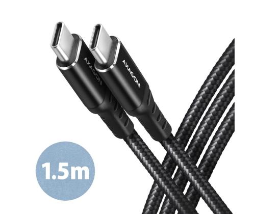 CABLE USB-C TO USB-C 1.5M 60W/HQ BLACK BUCM-CM15AB AXAGON