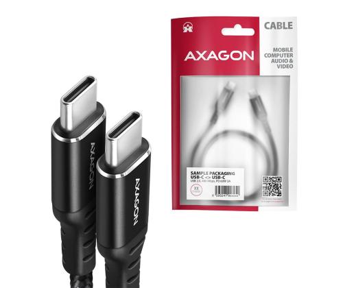 CABLE USB-C TO USB-C 1.5M 60W/HQ BLACK BUCM-CM15AB AXAGON