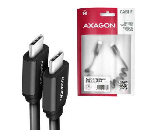 CABLE USB-C TO USB-C 1.1M 60W/TWISTER BLK BUCM-CM20TB AXAGON