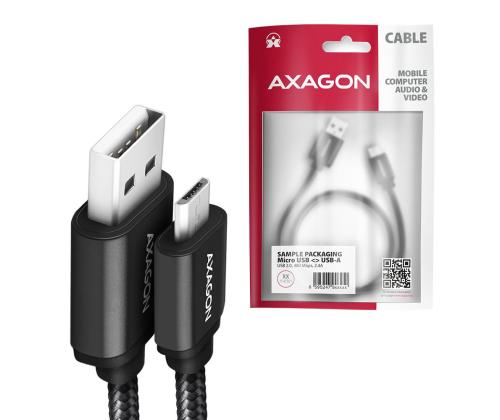 CABLE USB2.0 TO MICRO-USB 1.5M/HQ BLK BUMM-AM15AB AXAGON