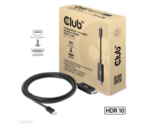 CABLE MINIDP TO HDMI 1.8M/M/M CAC-1187 CLUB3D