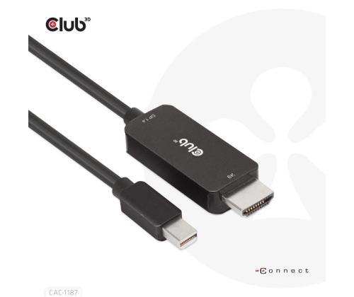 CABLE MINIDP TO HDMI 1.8M/M/M CAC-1187 CLUB3D