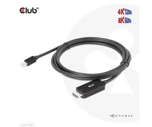 CABLE MINIDP TO HDMI 1.8M/M/M CAC-1187 CLUB3D