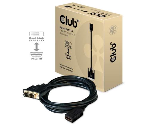CABLE DVI-D TO HDMI 2M/M/F CAC-1211 CLUB3D