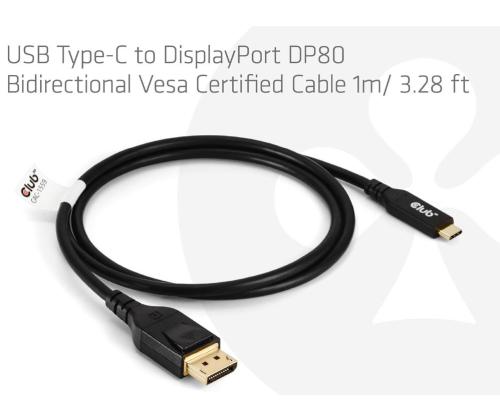CABLE USB-C TO DP 1M/M/M CAC-1559 CLUB3D