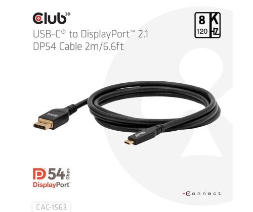 CABLE USB-C TO DP 2M/M/M CAC-1563 CLUB3D