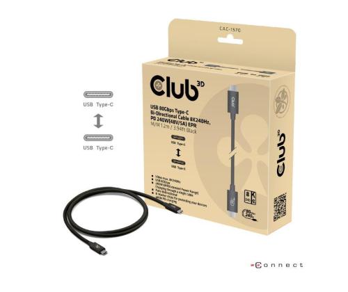 CABLE USB-C TO USB-C 1.2M/BLACK CAC-1570 CLUB3D