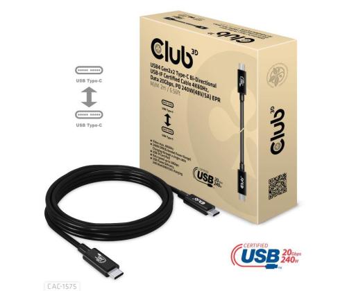 CABLE USB-C TO USB-C 2M/M/M CAC-1575 CLUB3D