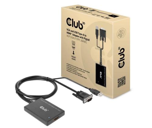 I/O ADAPTER VGA TO HDMI+USB/0.6M M/F CAC-1720 CLUB3D