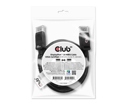 CABLE DP TO DP 2M/M/M CAC-2068 CLUB3D