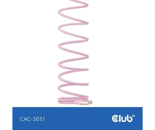 CABLE USB-C TO USB-C 2M/MAGNETIC PINK CAC-3031 CLUB3D