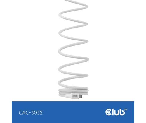 CABLE USB-C TO USB-C 2M/MAGNETIC WHITE CAC-3032 CLUB3D