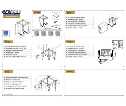 PC ACC DESK MOUNT 20KG/CPU-D025BLACK NEOMOUNTS